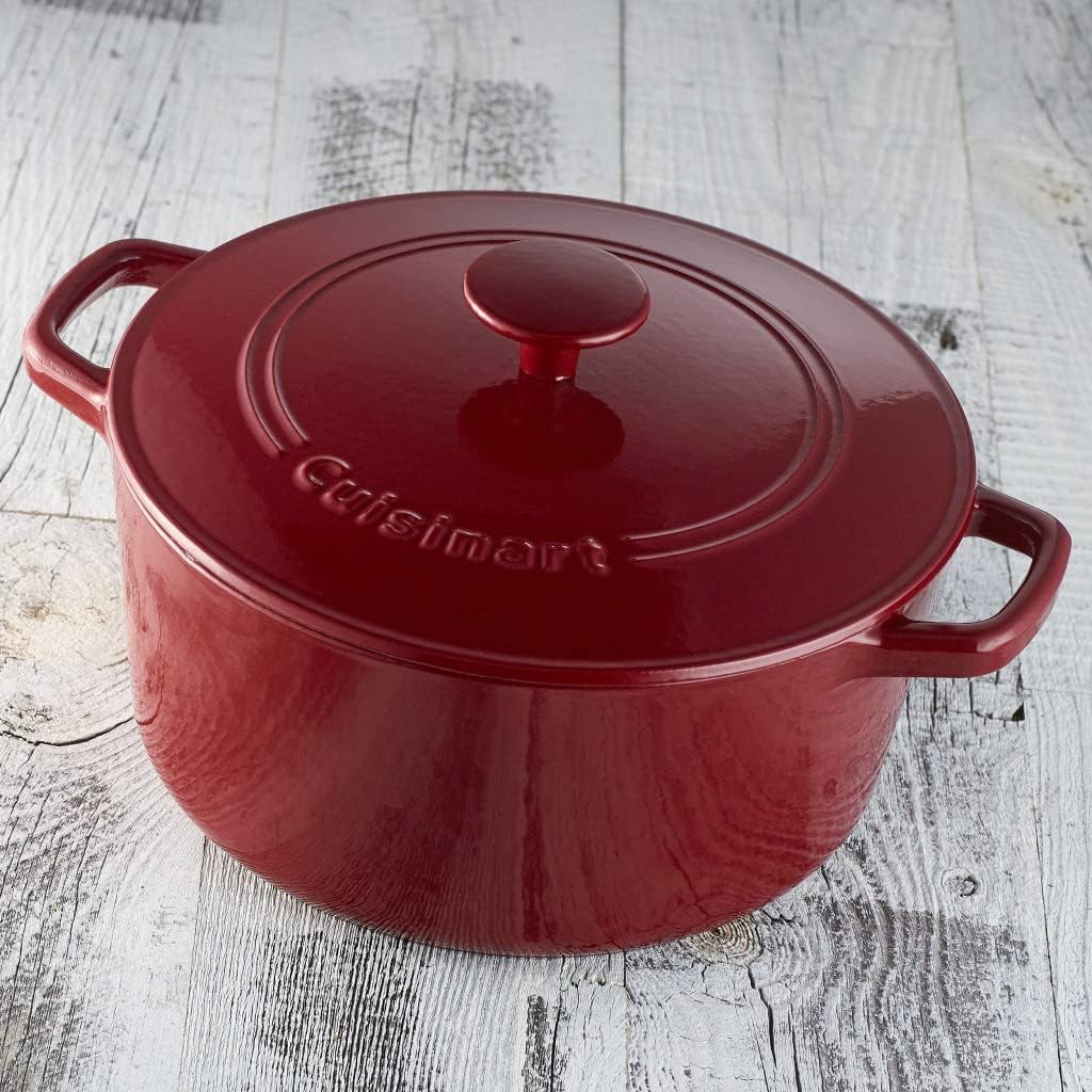 Cuisinart Chefs Classic Enameled Cast Iron 12-Inch Chicken Fryer with Cover, Cardinal Red