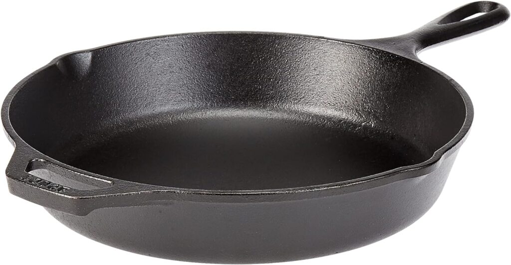 Lodge 10 Inch Cast Iron Chef Skillet. Pre-Seasoned Cast Iron Pan with Sloped Edges for Sautes and Stir Fry.