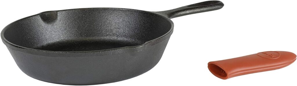 Lodge 10 Inch Cast Iron Chef Skillet. Pre-Seasoned Cast Iron Pan with Sloped Edges for Sautes and Stir Fry.