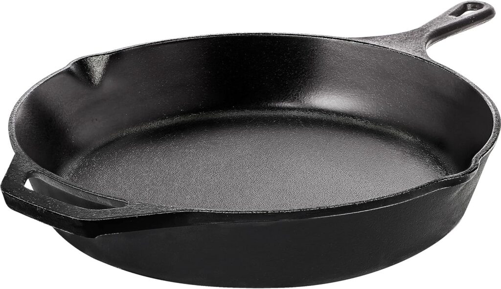 Utopia Kitchen Saute Fry Pan - Chefs Pan, Pre-Seasoned Cast Iron Skillet - Frying Pan 12 Inch - Safe Grill Cookware for indoor  Outdoor Use - Cast Iron Pan (Black)