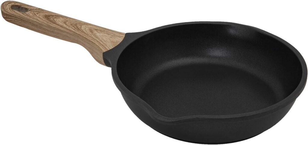 Country Kitchen Cookware Cast Aluminum Frying Pan, 11 Inches, Non Stick Speckled Skillet For Gas and Electric Stovetop (Matte Black)